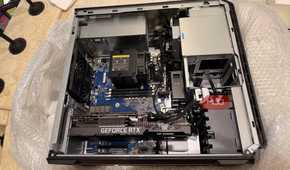 Inside the HP Z6 G4 case with an ASUS TUF Gaming RTX 3090 graphics card installed