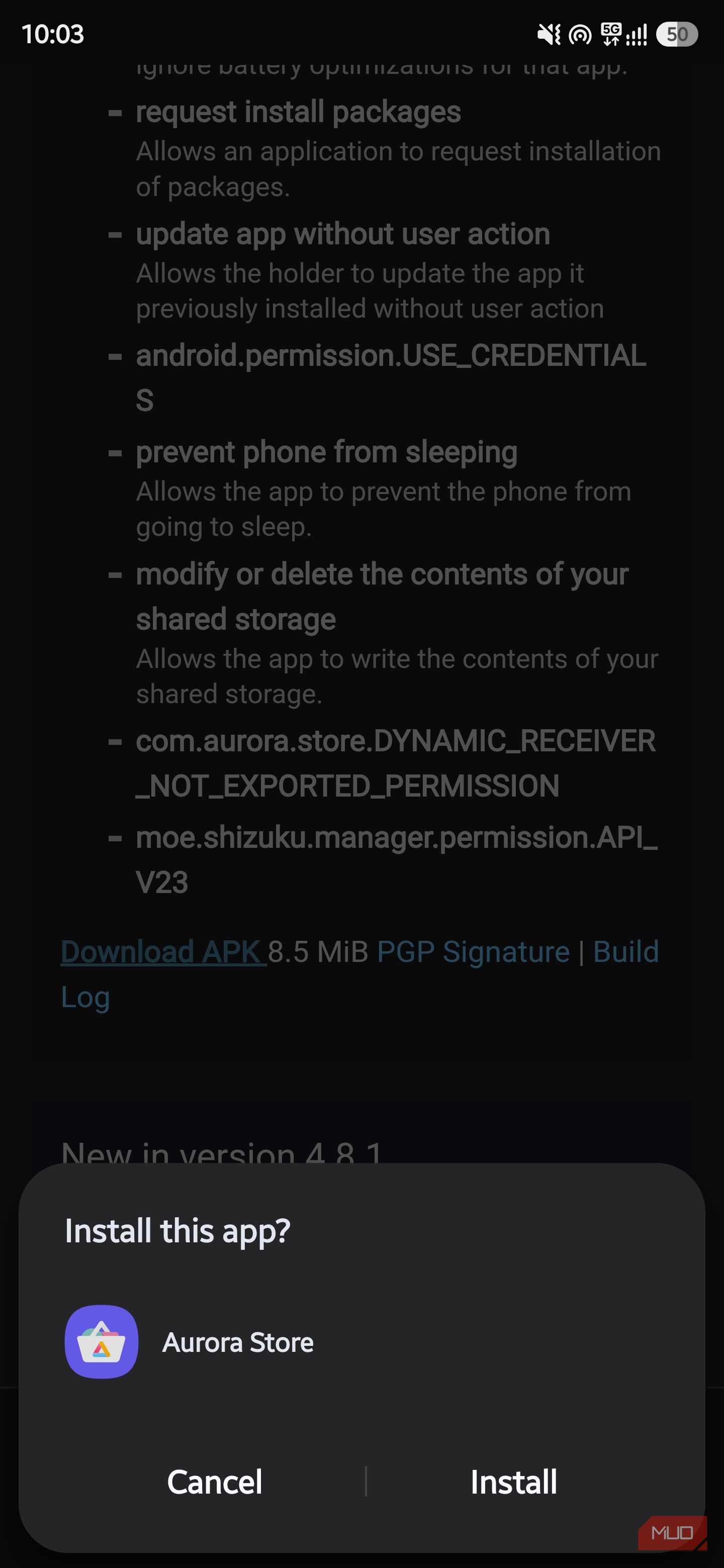 Installing Aurora Store 