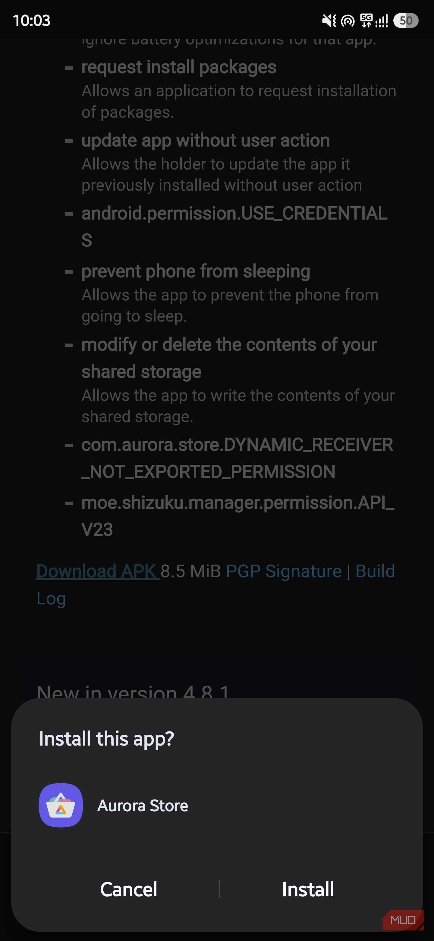 Installing Aurora Store
