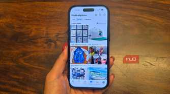 An iPhone in hand showing listings on Facebook Marketplace.