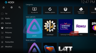 Jellyfin after installation on Kodi