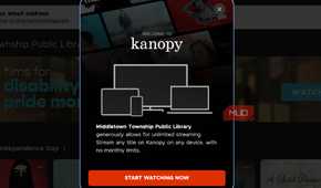 The welcome to Kanopy page that tells you your library's Kanopy rules