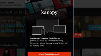 The welcome to Kanopy page that tells you your library's Kanopy rules