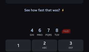 Interactive tutorial page titled "Try it yourself!" showing app search results above a T9 keypad interface