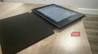 kindle paperwhite in case on desk