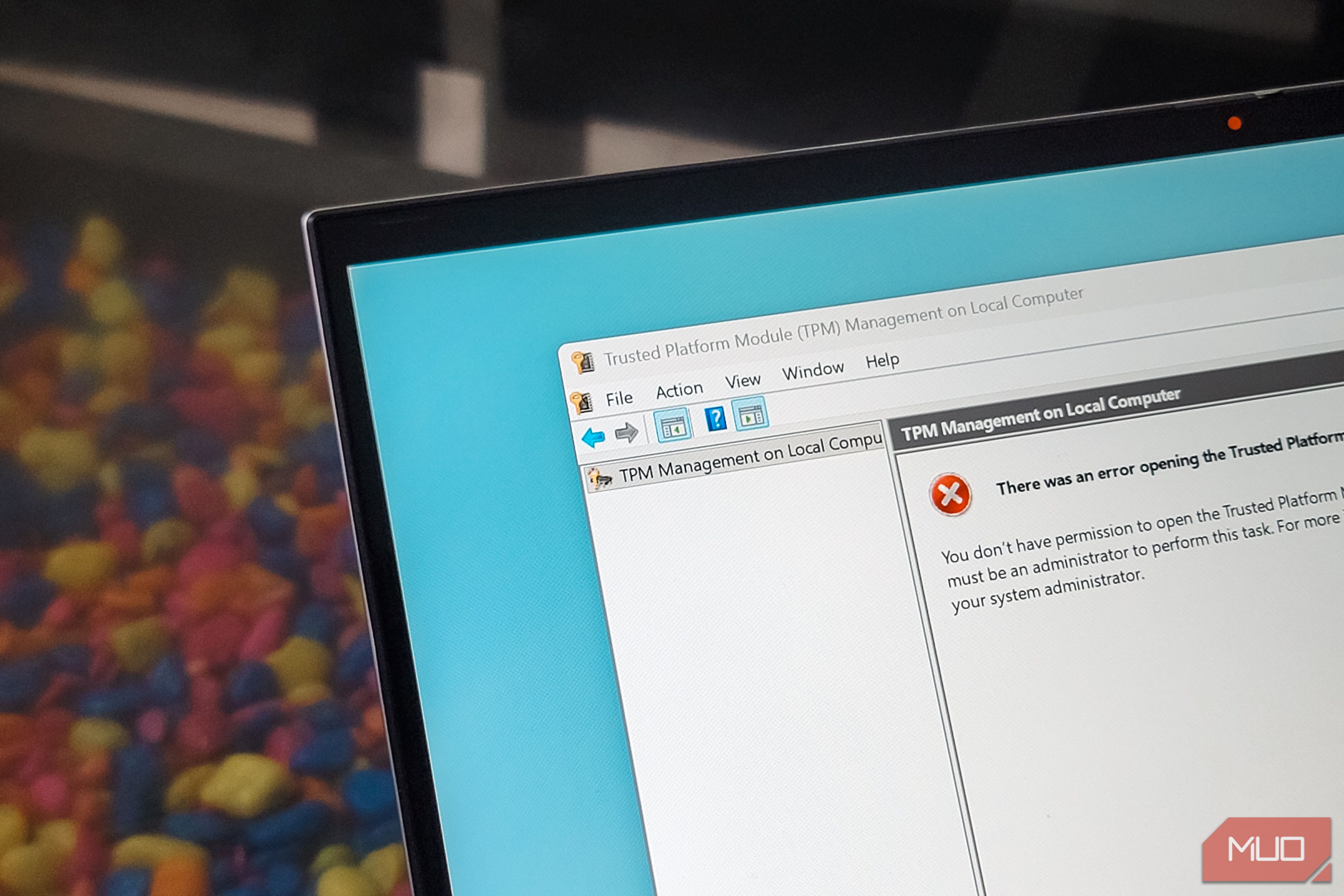 Laptop screen TPM Management permission error