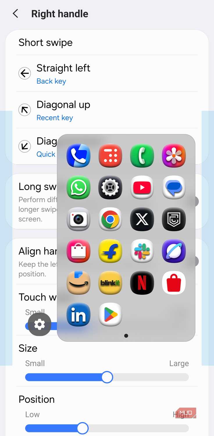 Launching apps with One Hand Operation+