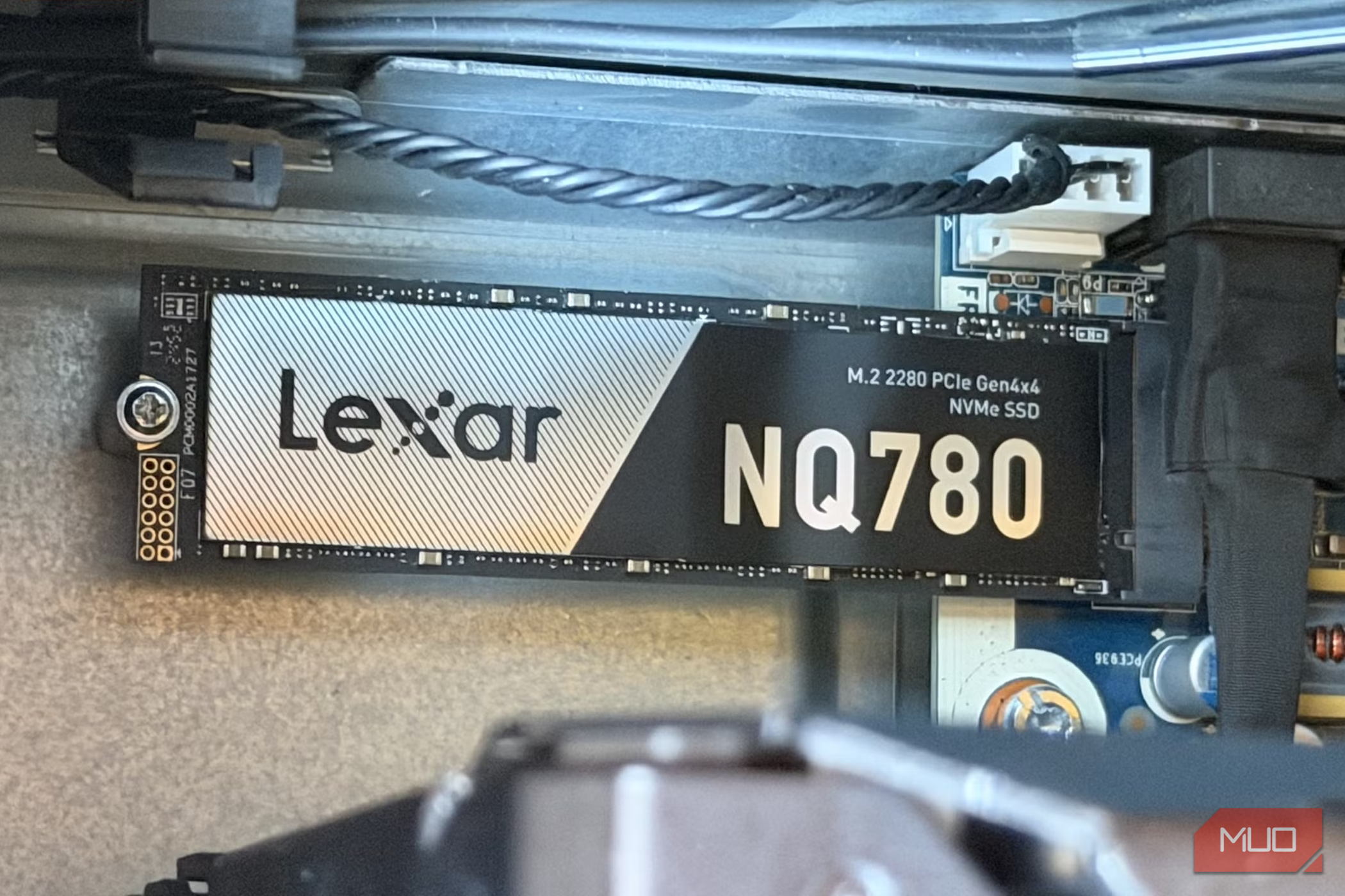 lexar nq780 nvme ssd installed on motherboard.