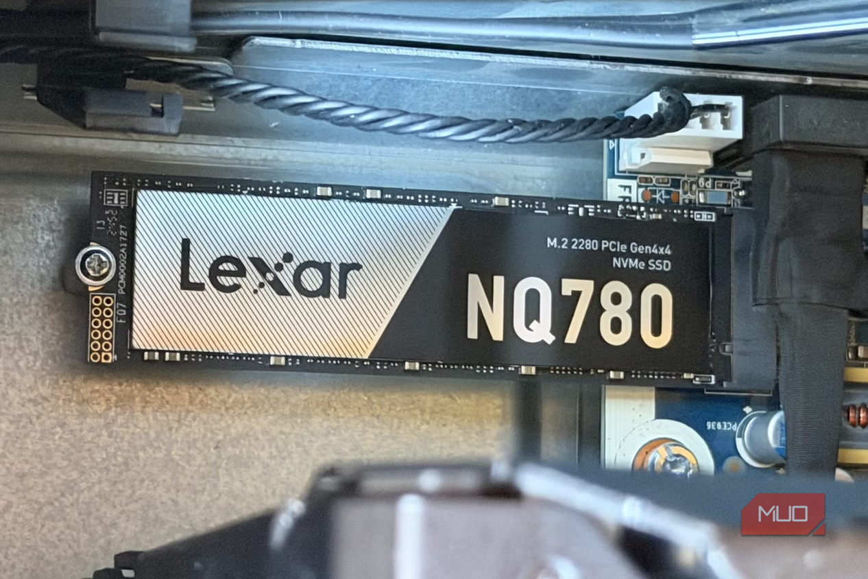 lexar nq780 nvme ssd installed on motherboard.