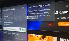 The Automatic Volume Adjustment option in the settings of an LG TV