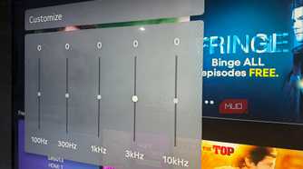 Equalizer adjustment options in the menu on an LG TV