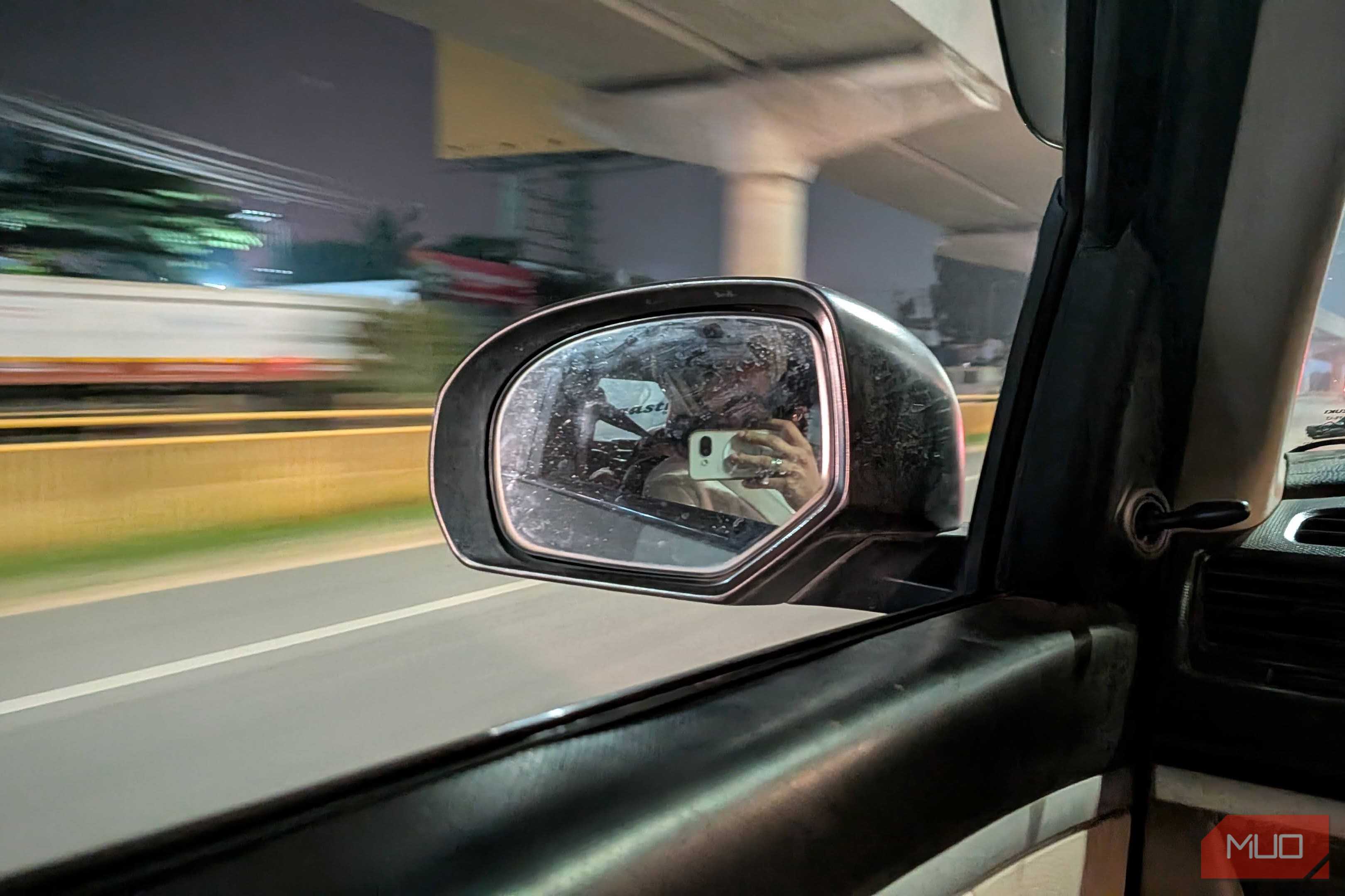 Long exposure photo from a car.