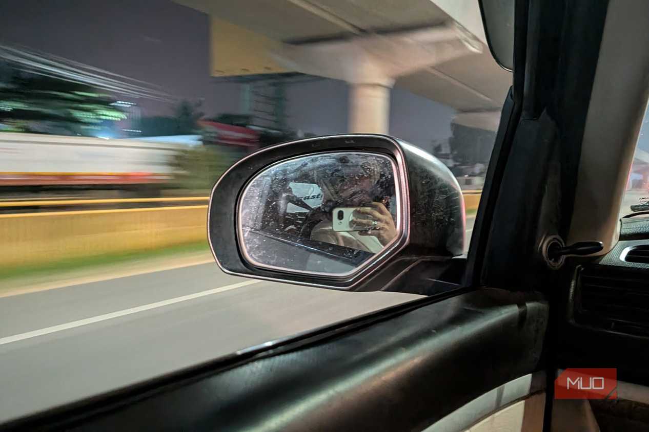 Long exposure photo from a car.