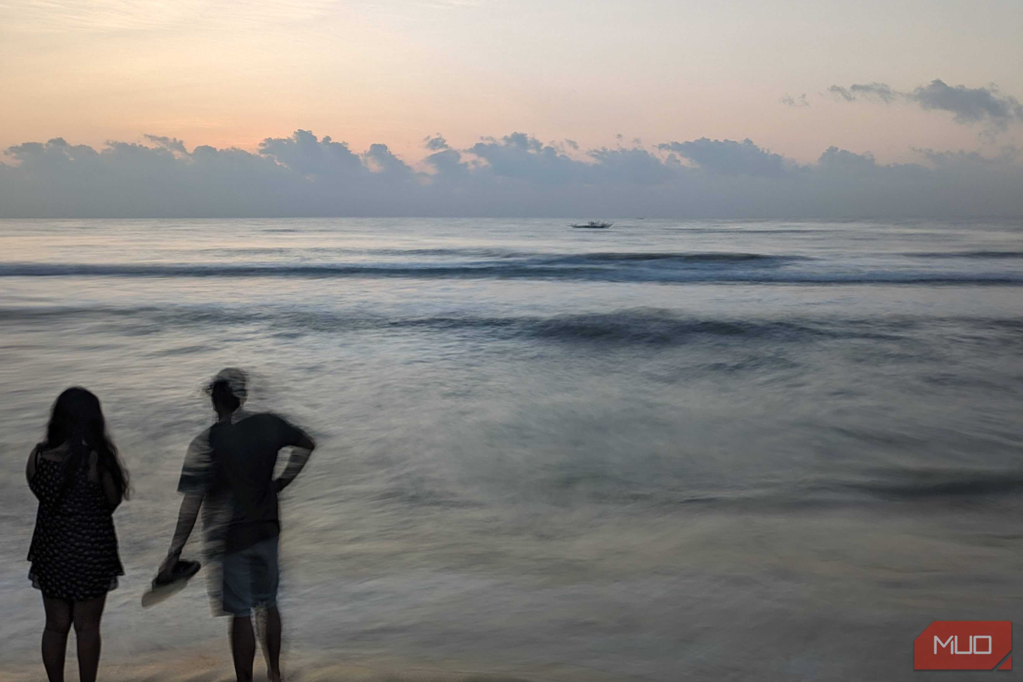 Long exposure photo of a beach.