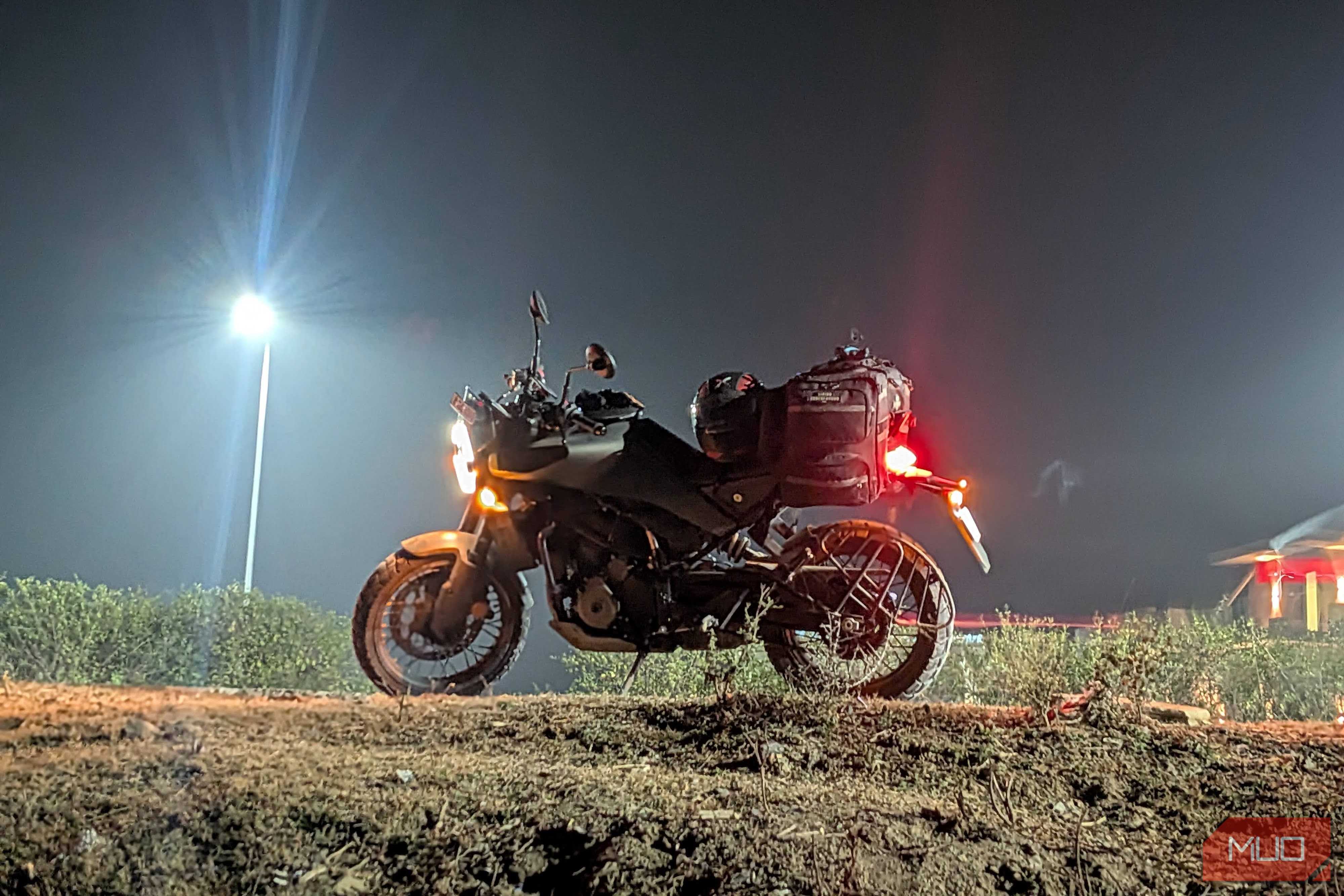 Long exposure photo of a bike.