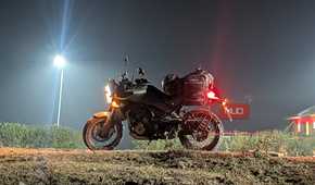 Long exposure photo of a bike.