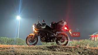 Long exposure photo of a bike.