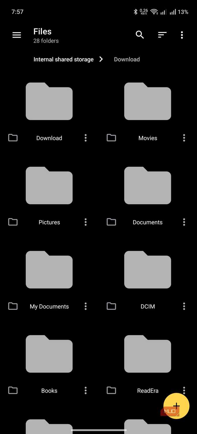 material files main user interface showing folders