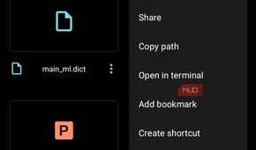 material files showing the folder management options