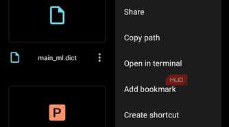 material files showing the folder management options