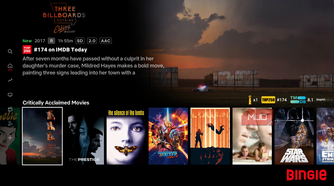 Mpvies as they appear in Kodi's Bingie skin.
