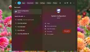 msconfig start menu option