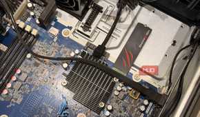 MSI Gaming M.2 SSD installed on the HP Z6 G4 motherboard near the heatsink