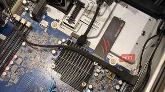 MSI Gaming M.2 SSD installed on the HP Z6 G4 motherboard near the heatsink