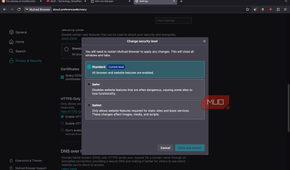 Mullvad are also showing the security options