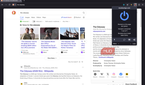 Mullvad browser displaying a web page along with the uBlock Origin icon
