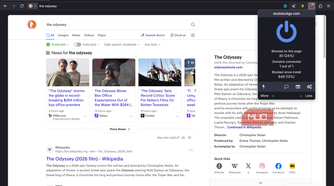 Mullvad browser displaying a web page along with the uBlock Origin icon