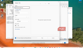 Printing from notepad
