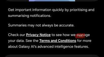 Notification highlights on Samsung phone