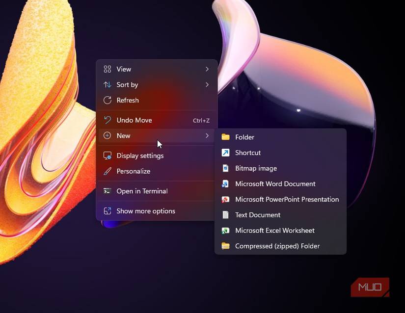 Old windows right-click menu