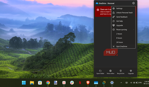 OneDrive application menu.