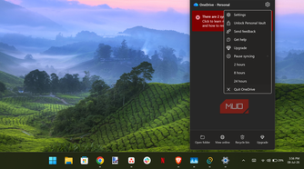 OneDrive application menu.