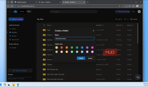 OneDrive create My Blog backup folder