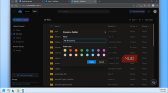 OneDrive create My Blog backup folder