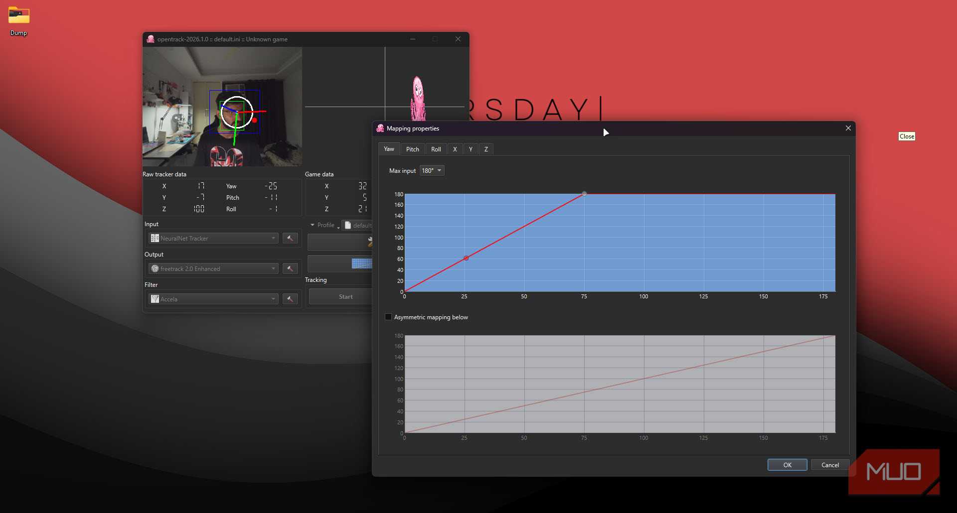 OpenTrack with mapping graphs.