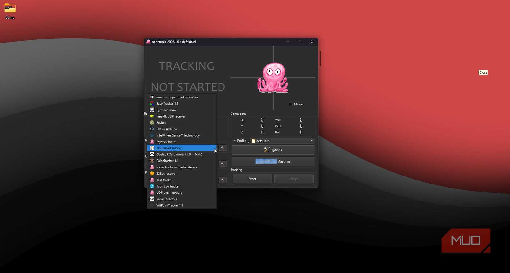OpenTrack with neuralnet tracker option.