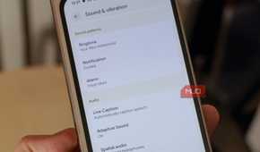The sound and vibration page on a Pixel phone.