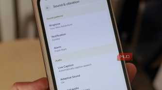 The sound and vibration page on a Pixel phone.