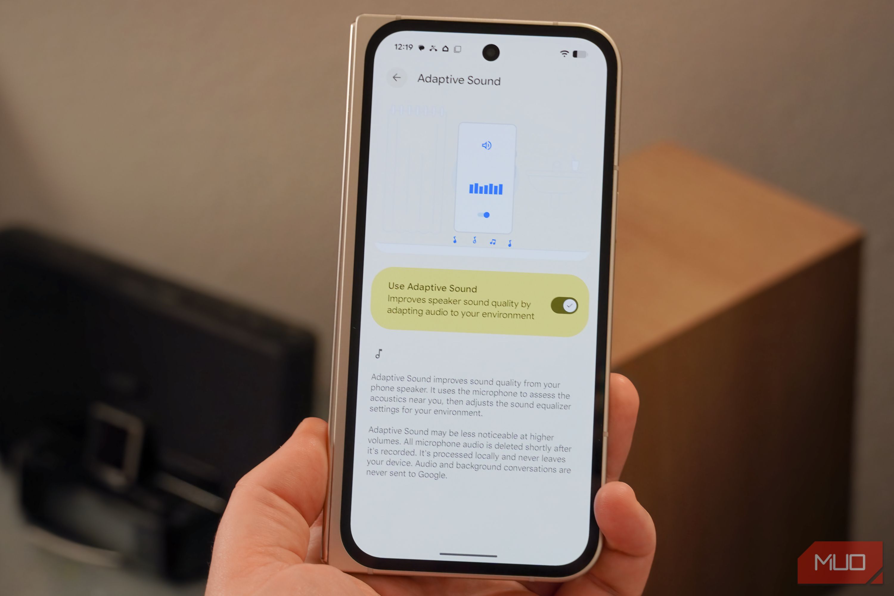 Adaptive sound on a Pixel phone.