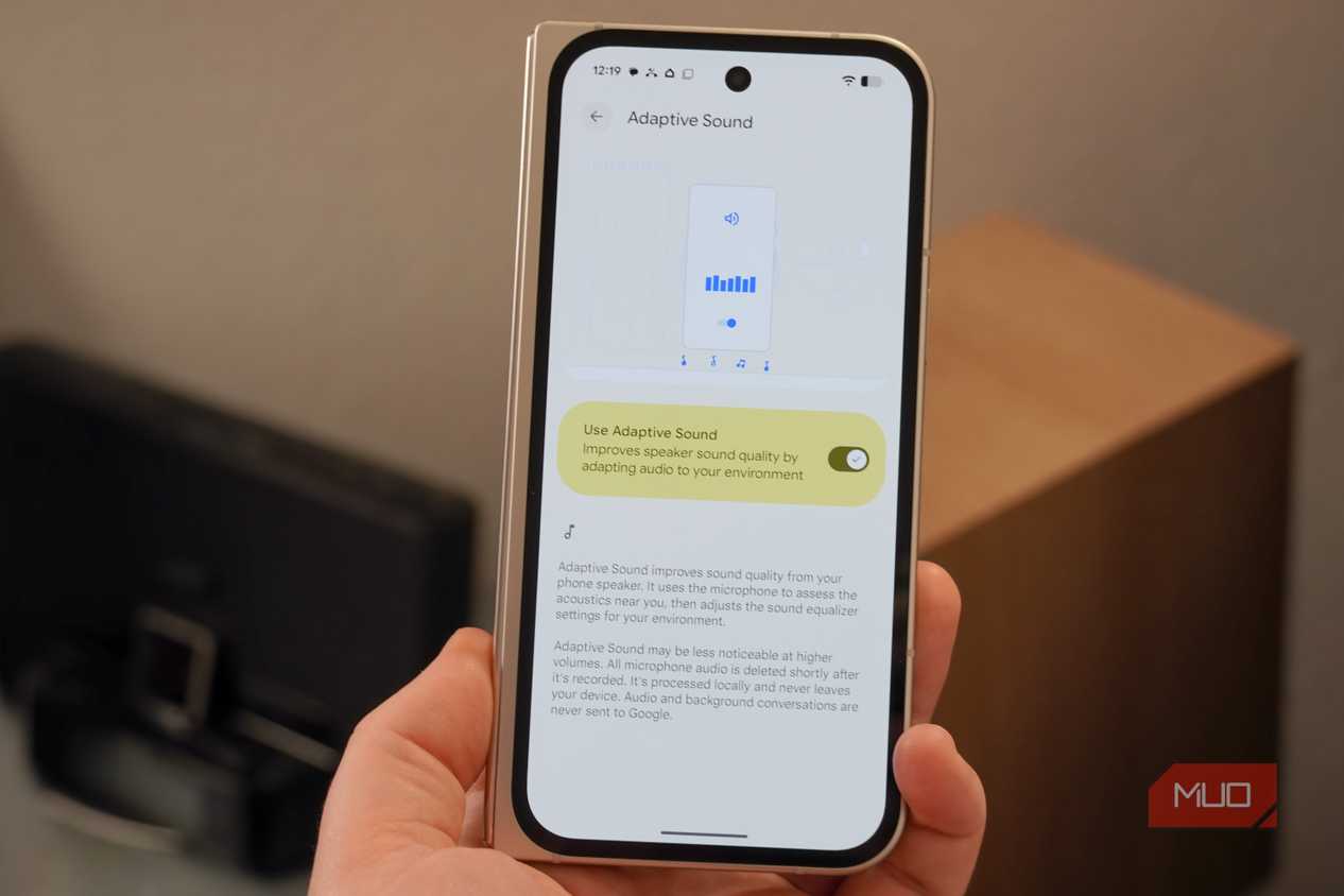 Adaptive sound on a Pixel phone.