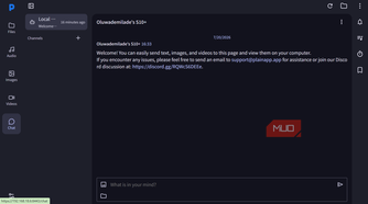 Plain app chat interface on dark mode