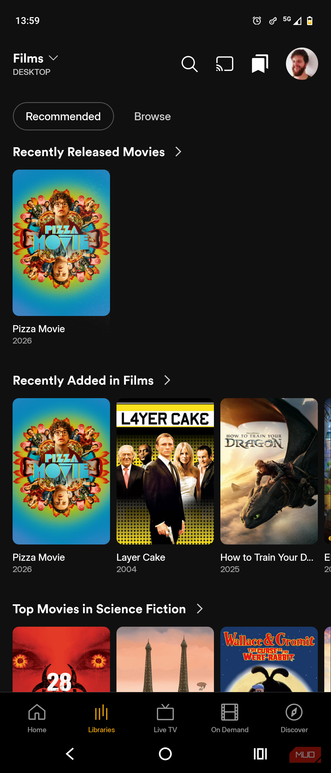 plex mobile app connected for remote viewing