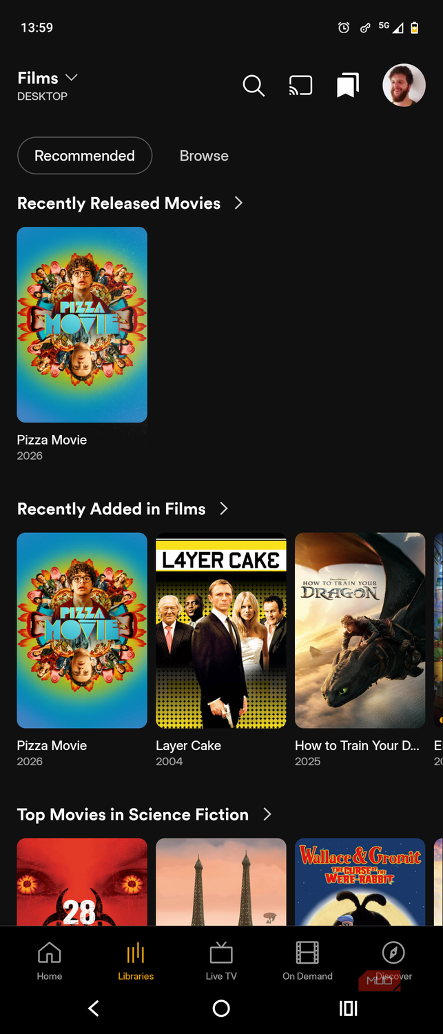plex mobile app connected for remote viewing