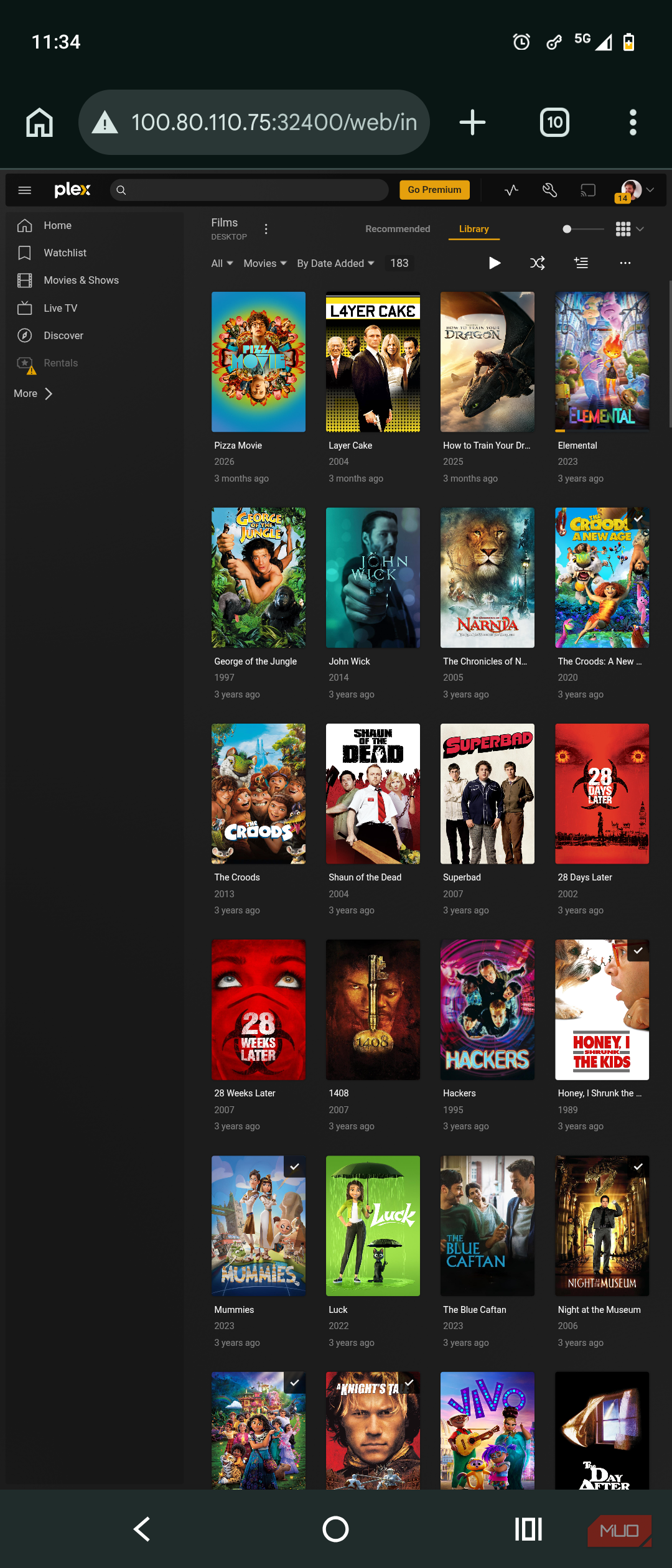 plex mobile app loading remote media library