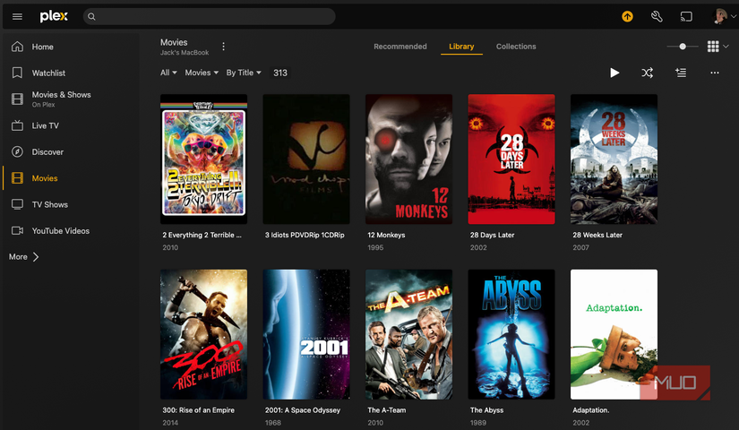 The Plex movies library.
