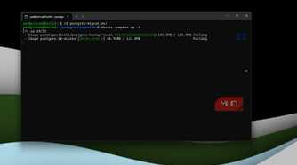 Postgres container downloading.